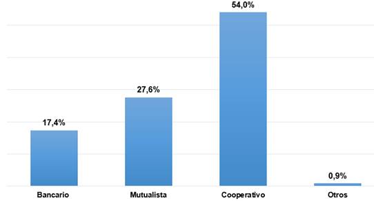 Gráfico que muestra la distribución porcentual de la Cartera de Crédito por Sector a diciembre 2020